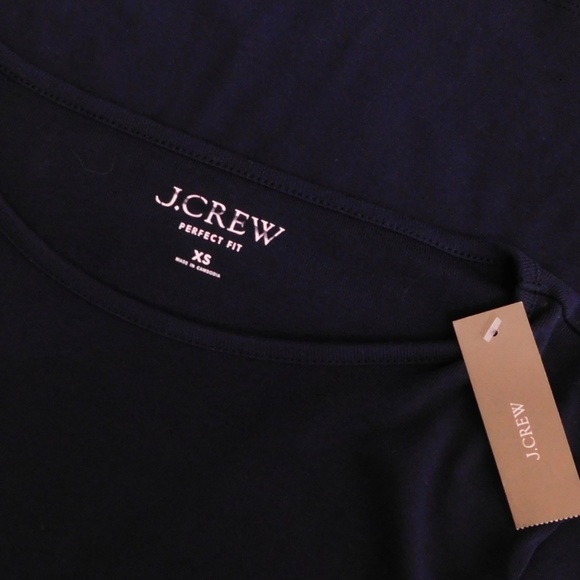 NWT!! J. CREW Perfect Fit T-Shirt Knit Top Solid Navy Blue Short Sleeve X-Small - Picture 9 of 12